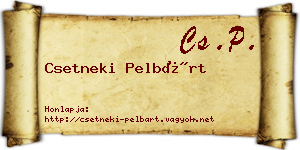 Csetneki Pelbárt névjegykártya